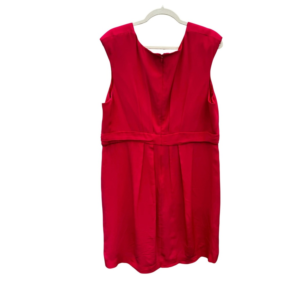 Boden Red 100% Silk‎ V-Neck Empire Waist Cocktail Party Dress Midi US 16R - Picture 2 of 6